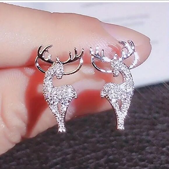 New Bling reindeer christmas stud earrings - Picture 5 of 7